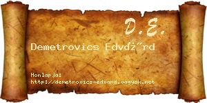 Demetrovics Edvárd névjegykártya